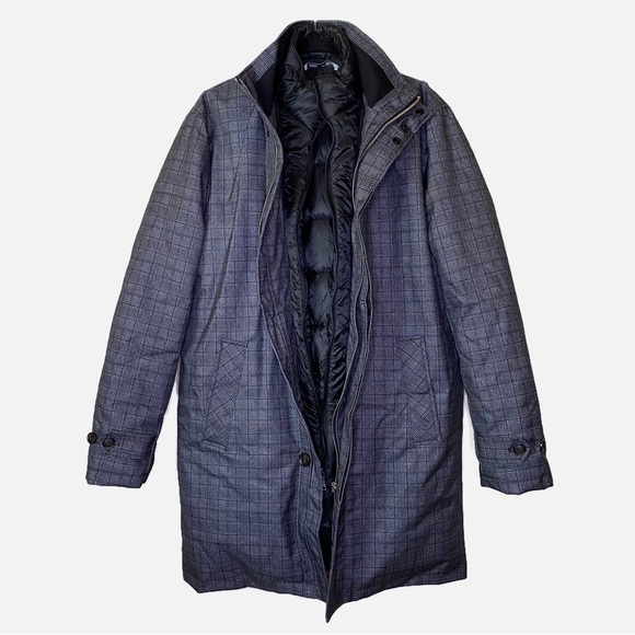 Zara Removable Collar Coat Plaid Size Large - Picture 1 of 14